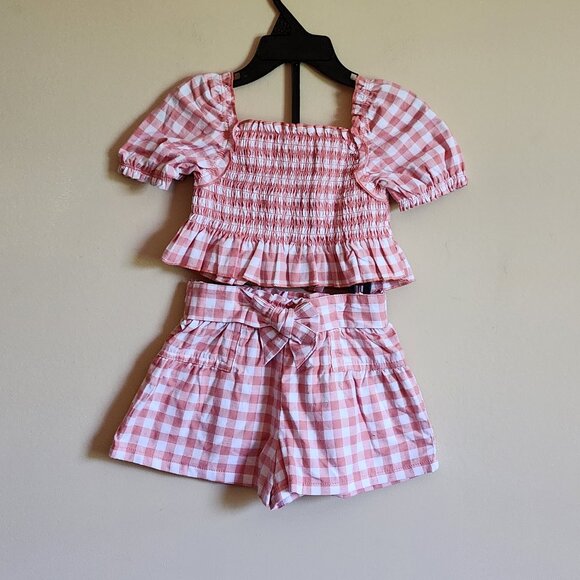 Wonder Nation - Toddler Orange Puffed Sleeve Shirt With Matching Shorts Size 12M - Picture 2 of 4